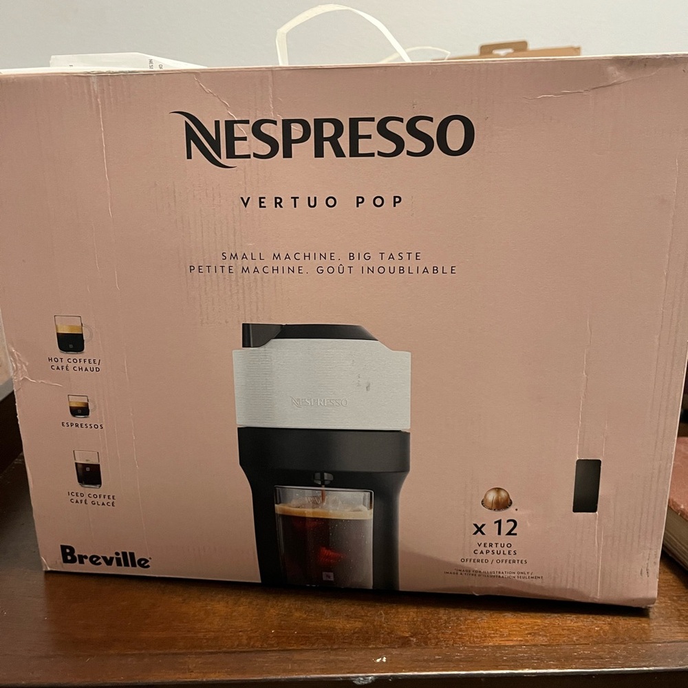 Nespresso Vertuo Pop Coffee Maker - White & Black